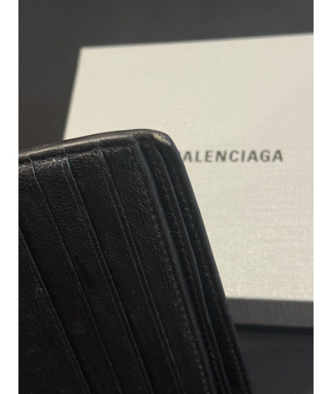 BALENCIAGA Антрацитовый кожаный кошелек, фото 5