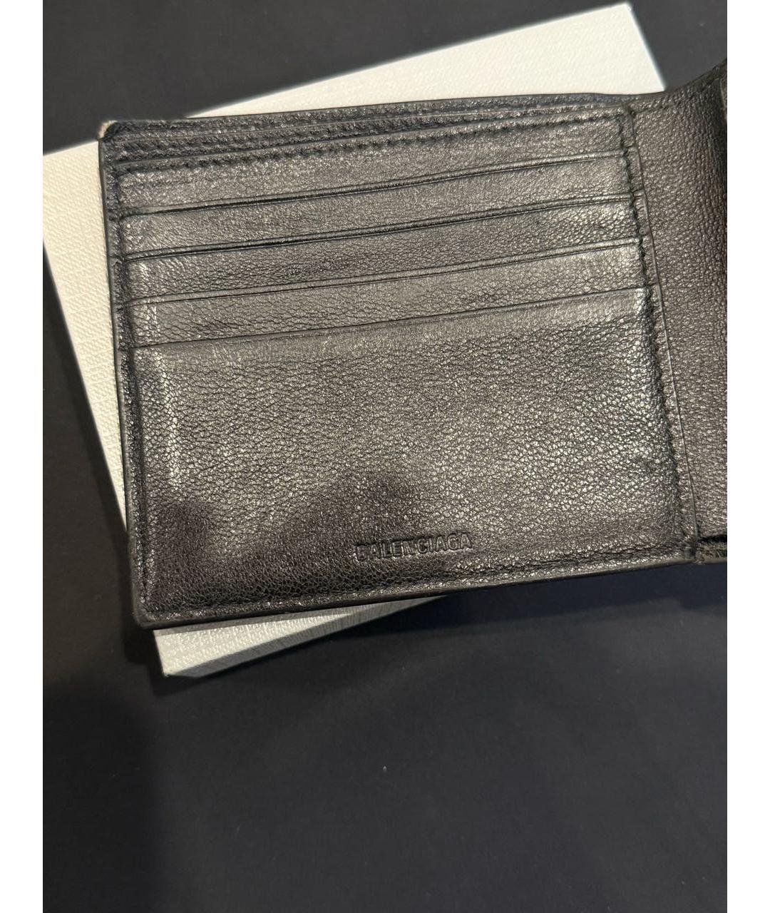 BALENCIAGA Антрацитовый кожаный кошелек, фото 4
