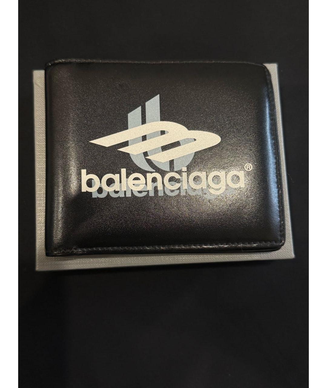 BALENCIAGA Антрацитовый кожаный кошелек, фото 9
