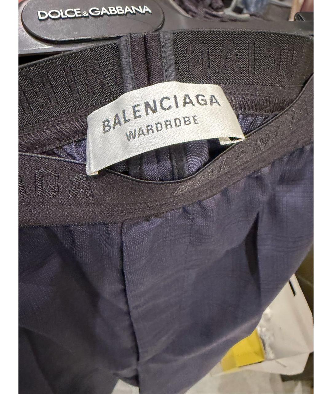 BALENCIAGA Темно-синие шерстяные бриджи, фото 3