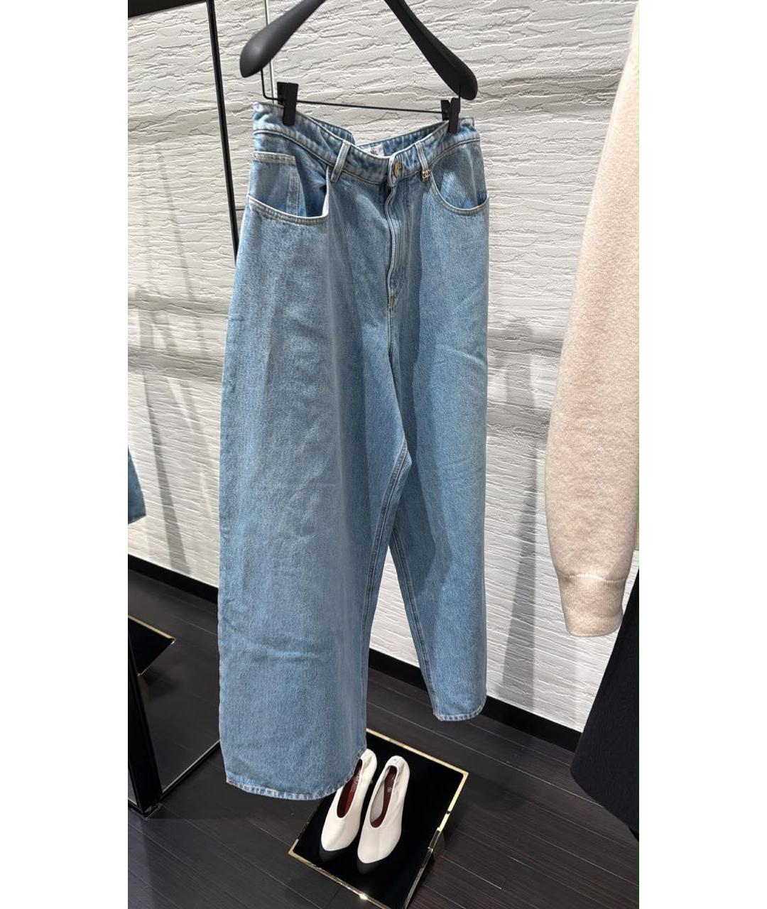 CHANEL Голубые хлопковые прямые джинсы, фото 4