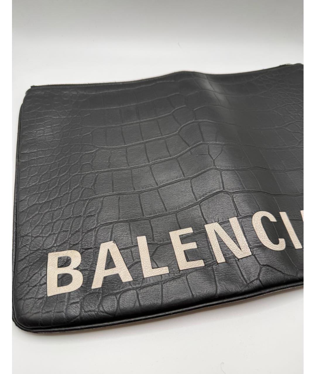 BALENCIAGA Черная кожаная барсетка, фото 3
