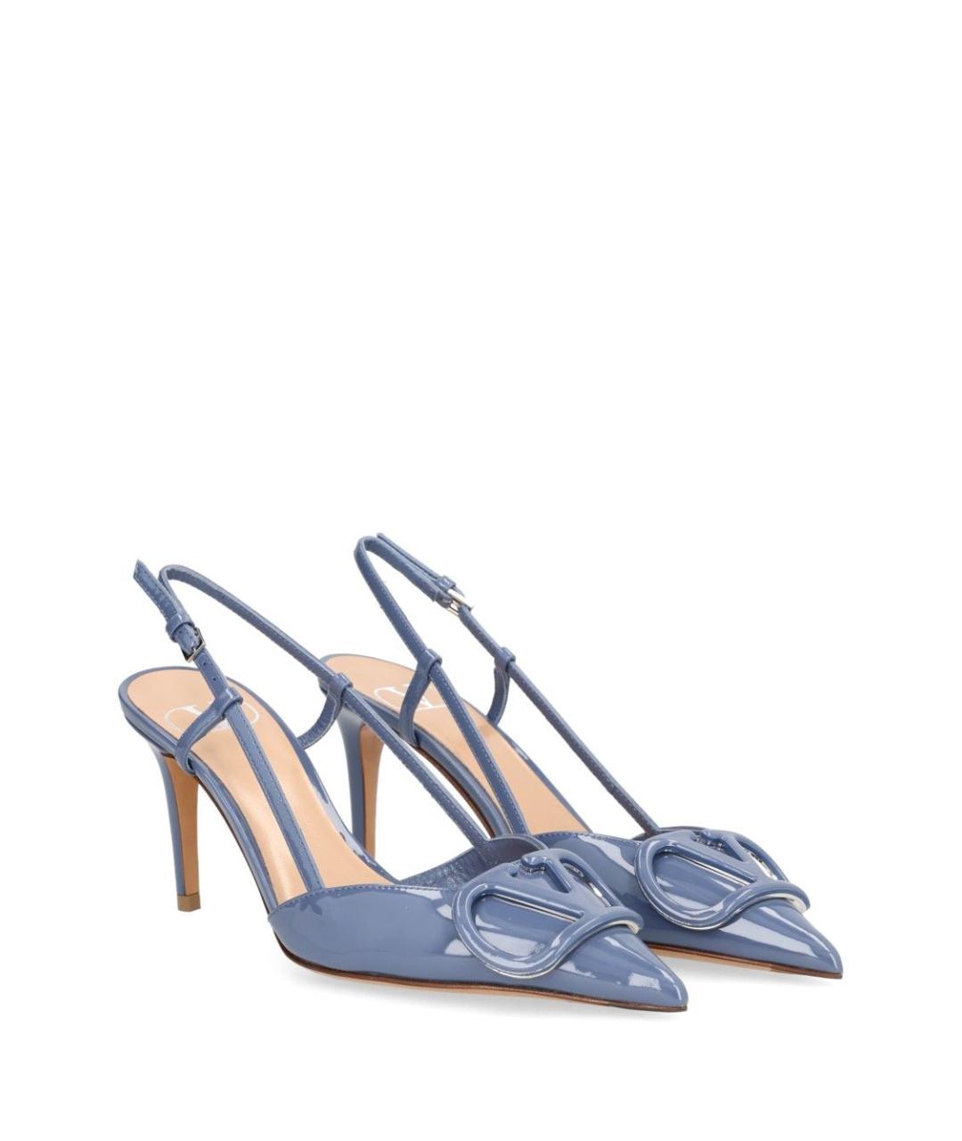 VALENTINO Голубые кожаные босоножки, фото 2