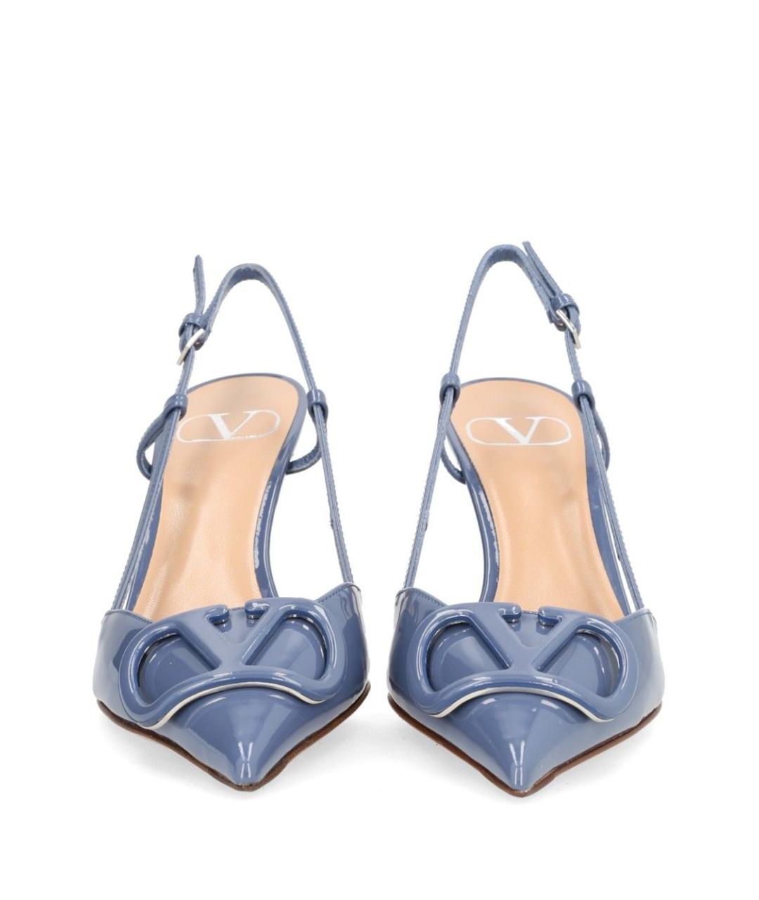 VALENTINO Голубые кожаные босоножки, фото 5