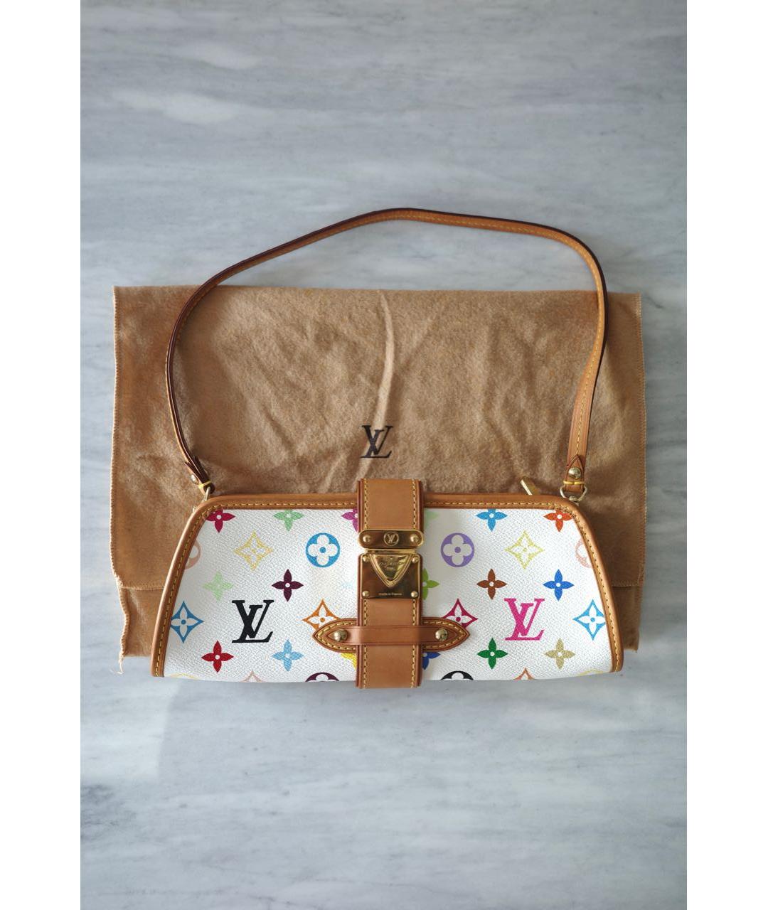 LOUIS VUITTON Белая кожаная сумка с короткими ручками, фото 1