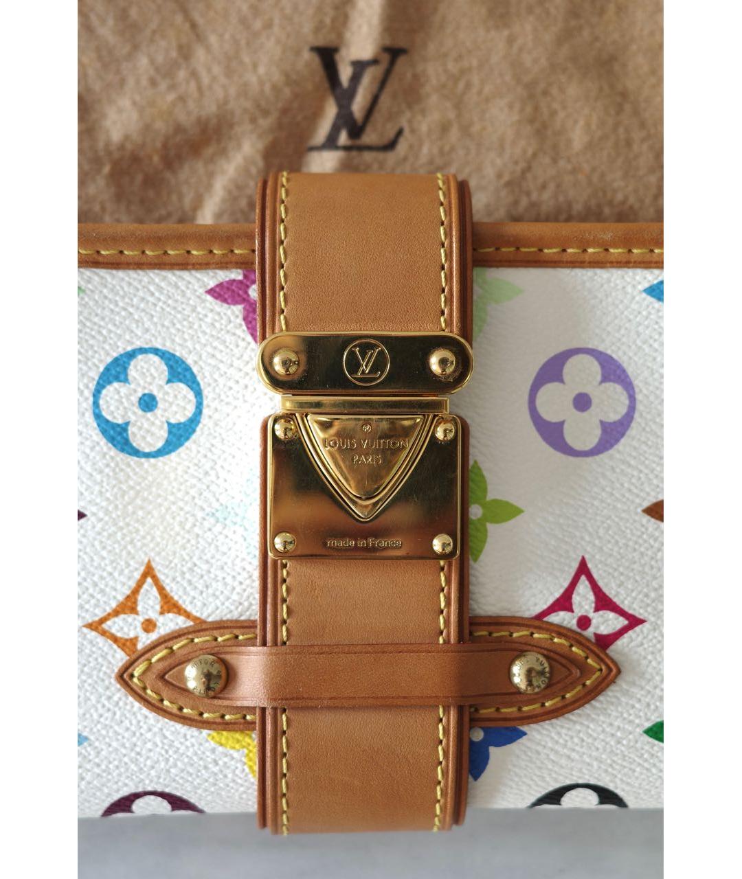 LOUIS VUITTON Белая кожаная сумка с короткими ручками, фото 4