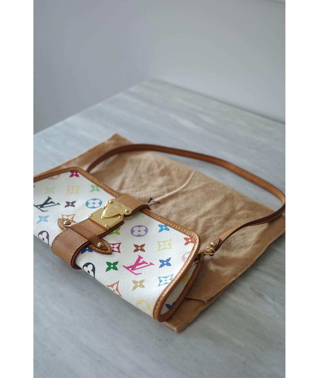 LOUIS VUITTON Белая кожаная сумка с короткими ручками, фото 2