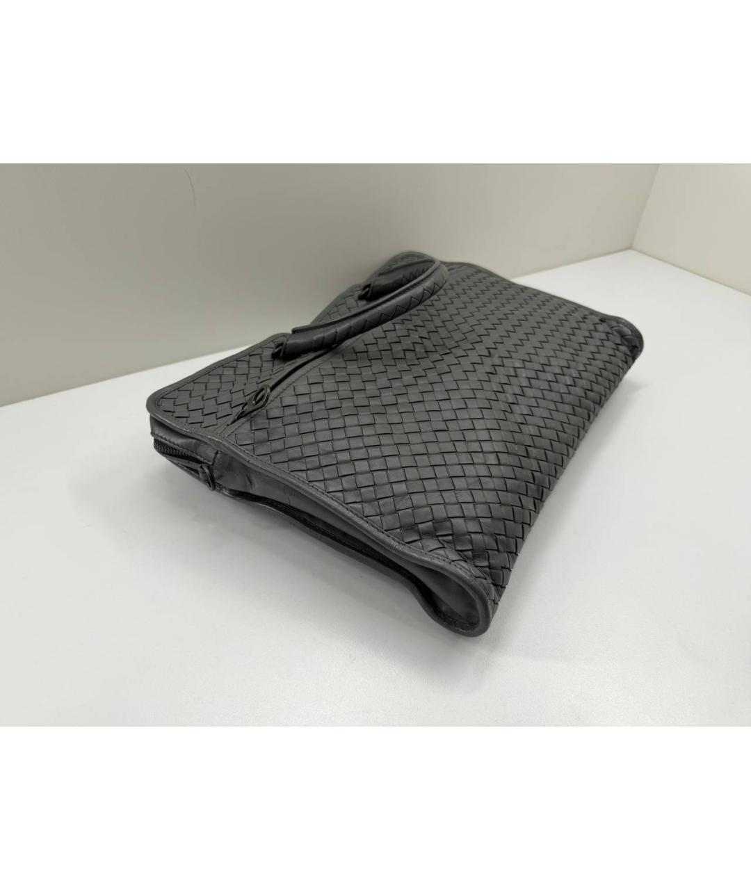 BOTTEGA VENETA Серый кожаный портфель, фото 3