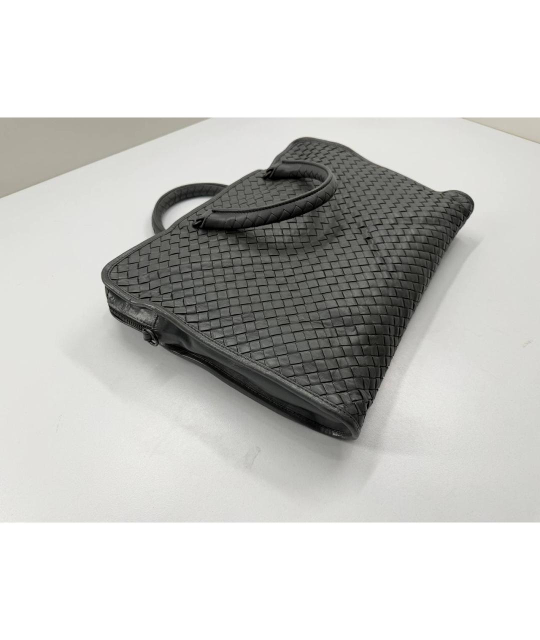BOTTEGA VENETA Серый кожаный портфель, фото 6