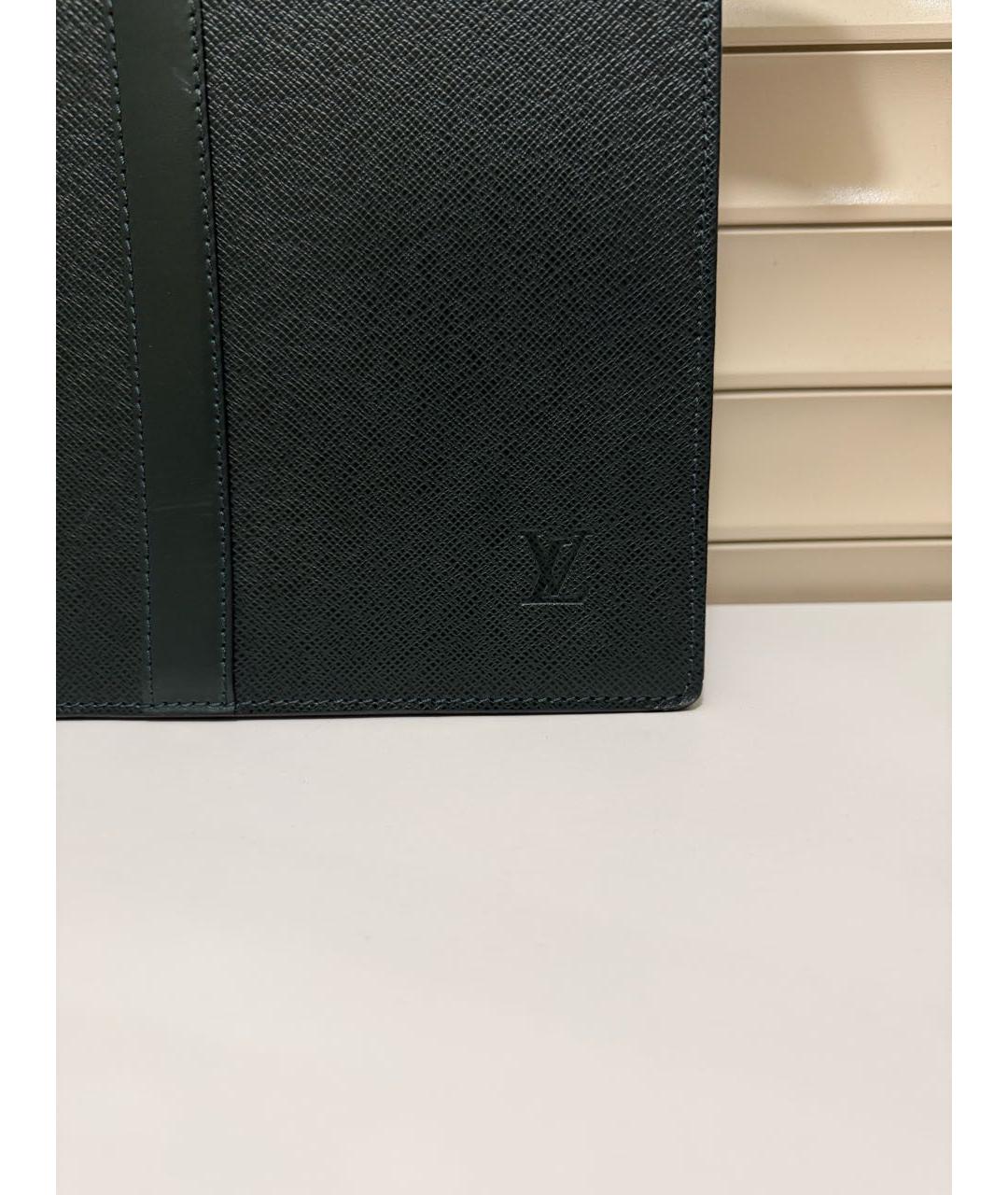 LOUIS VUITTON Зеленый кожаный портфель, фото 2