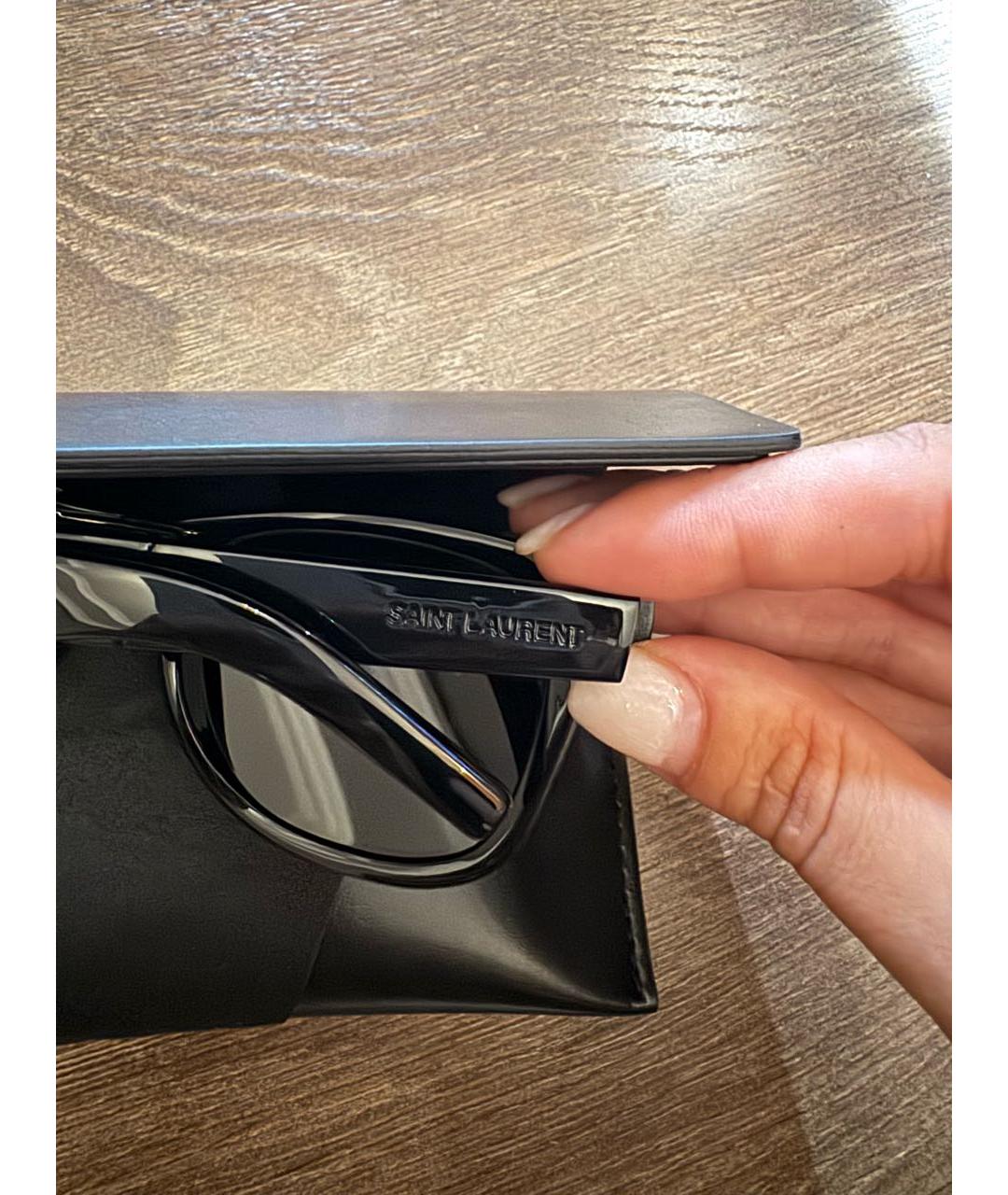SAINT LAURENT Черные пластиковые солнцезащитные очки, фото 3