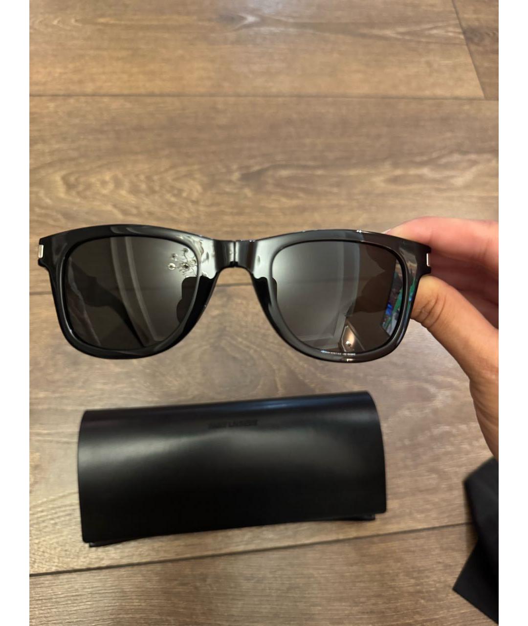 SAINT LAURENT Черные пластиковые солнцезащитные очки, фото 2