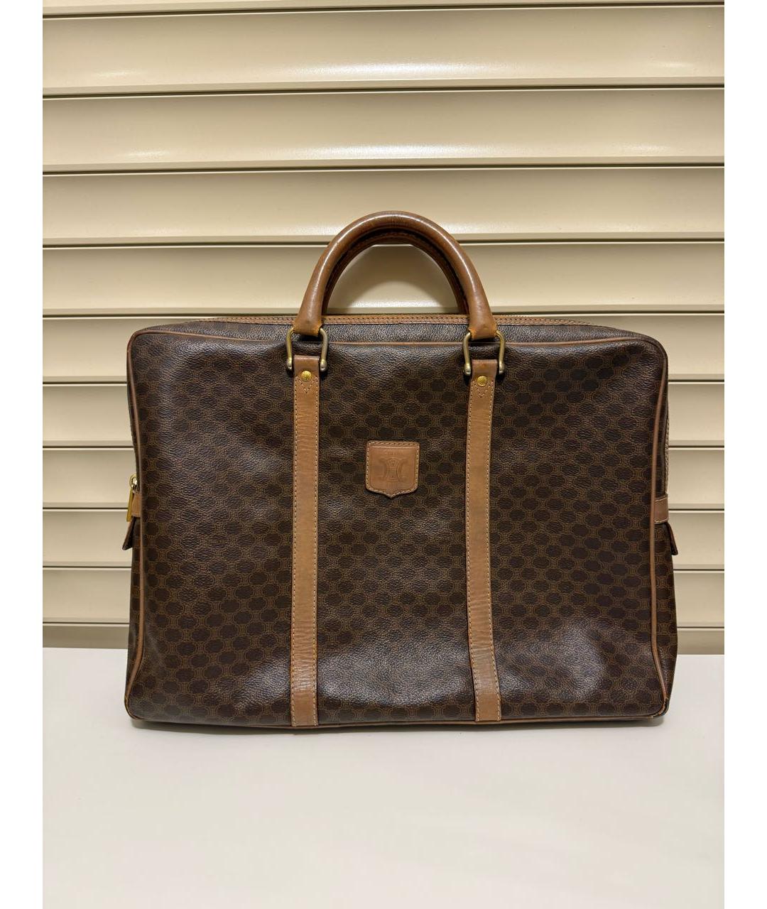 CELINE Коричневый кожаный портфель, фото 9