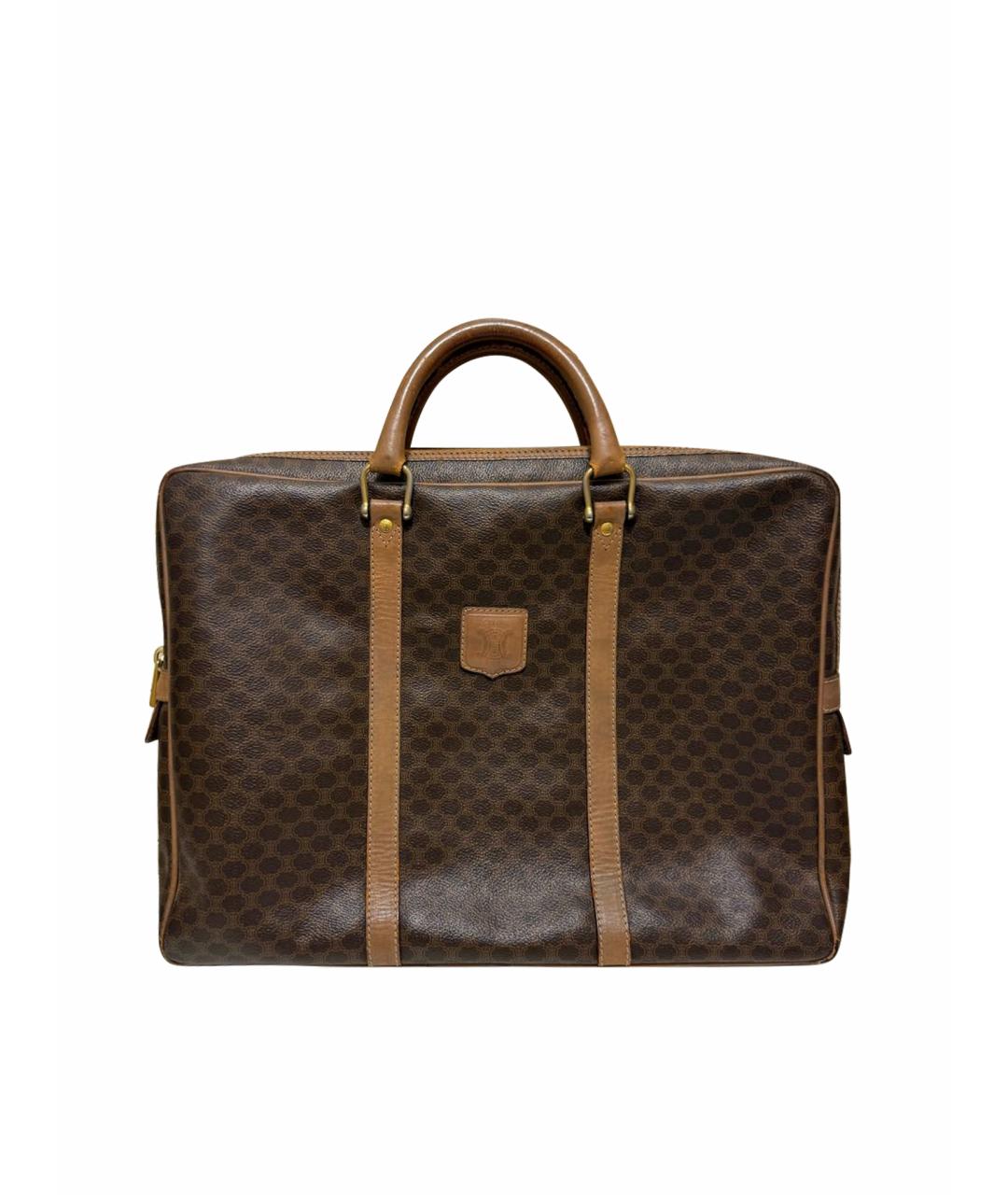 CELINE Коричневый кожаный портфель, фото 1