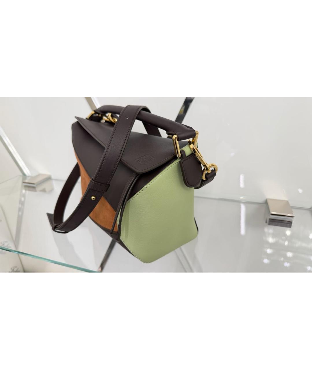 LOEWE Коричневая кожаная сумка через плечо, фото 2