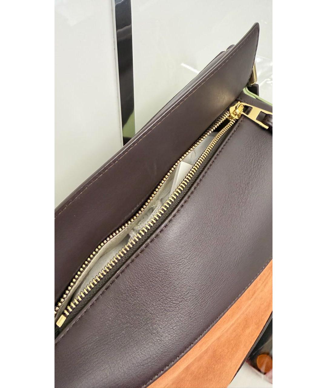 LOEWE Коричневая кожаная сумка через плечо, фото 4