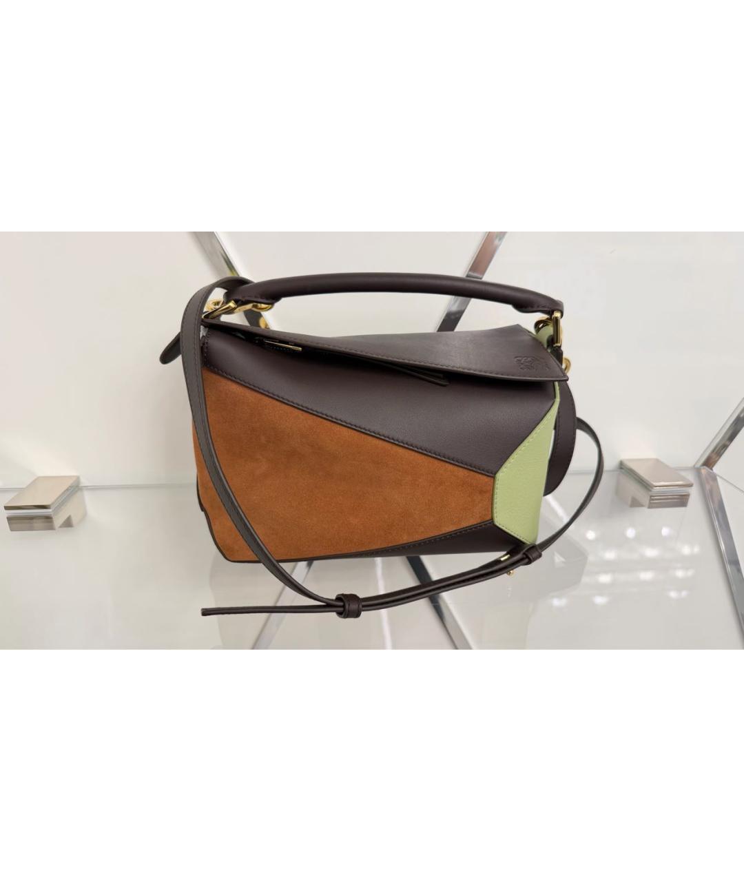 LOEWE Коричневая кожаная сумка через плечо, фото 1