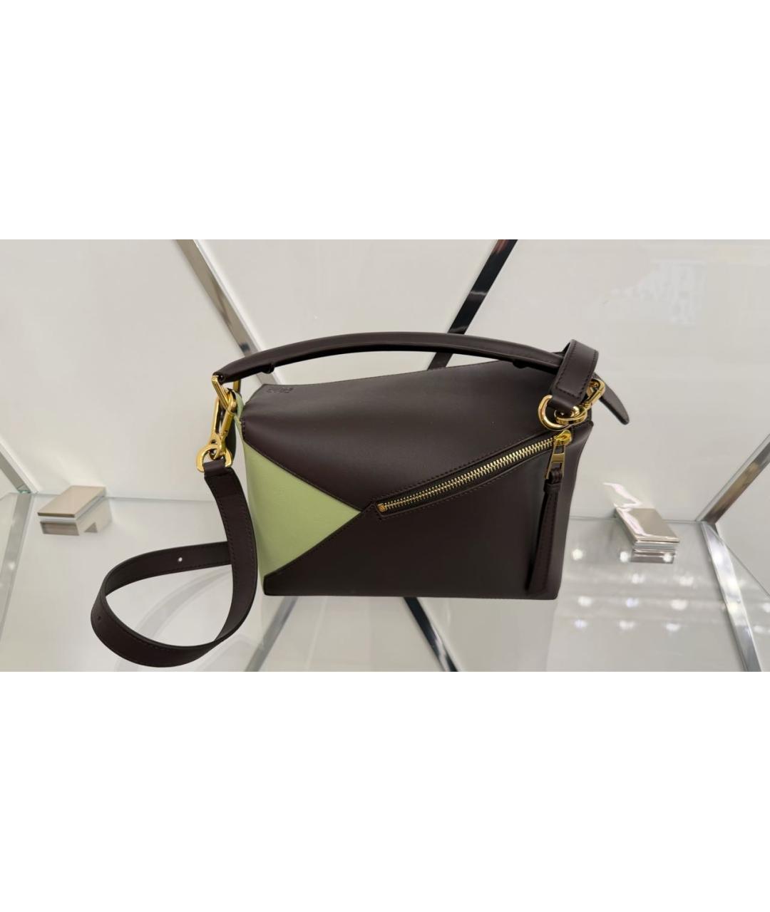 LOEWE Коричневая кожаная сумка через плечо, фото 3