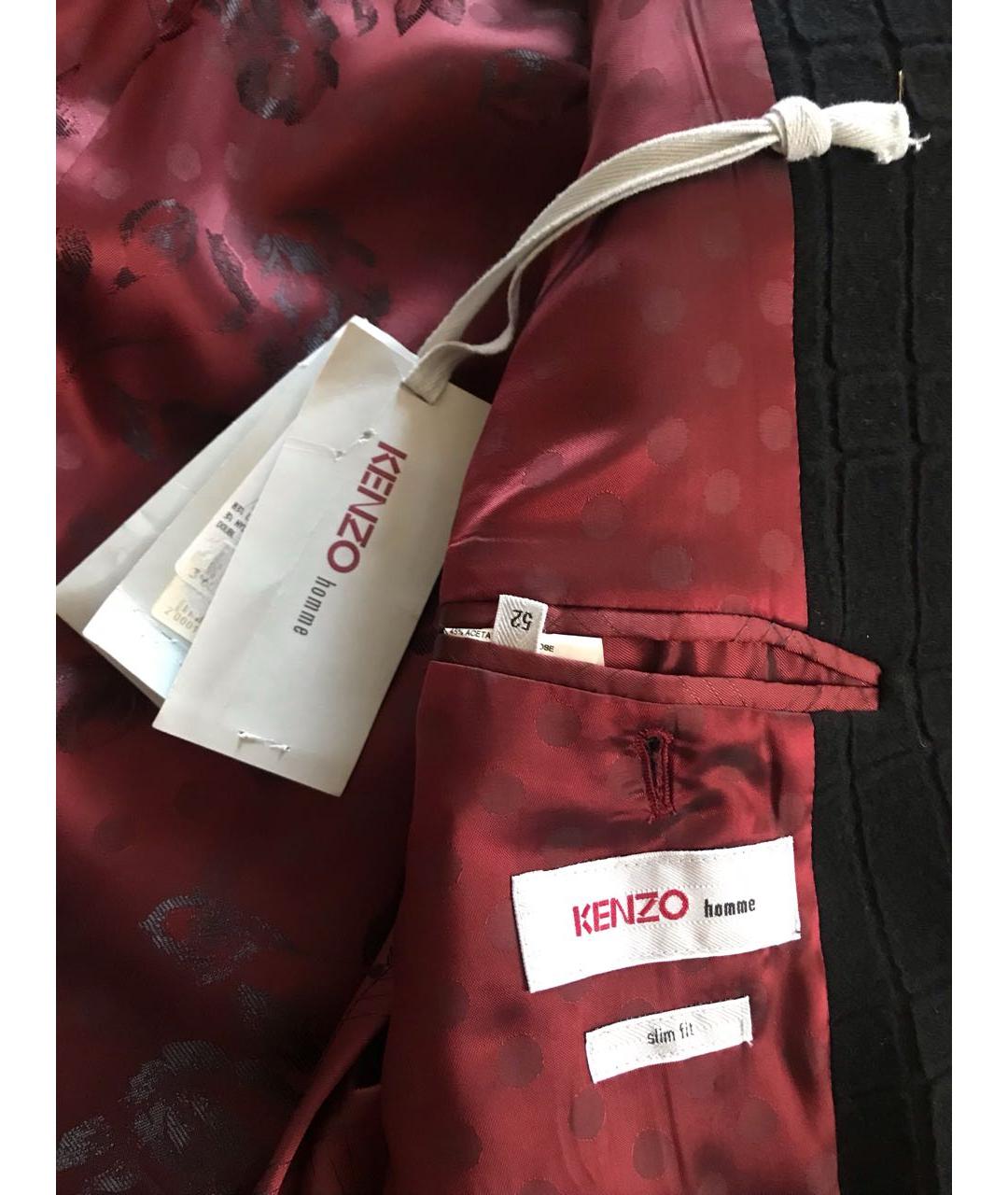 KENZO Черное шерстяное пальто, фото 4