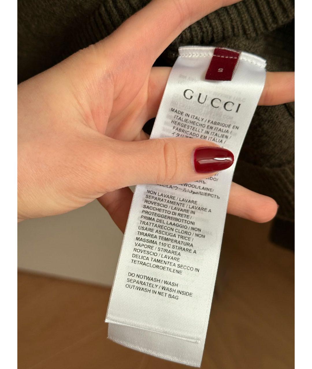 GUCCI Хаки шерстяной джемпер / свитер, фото 4