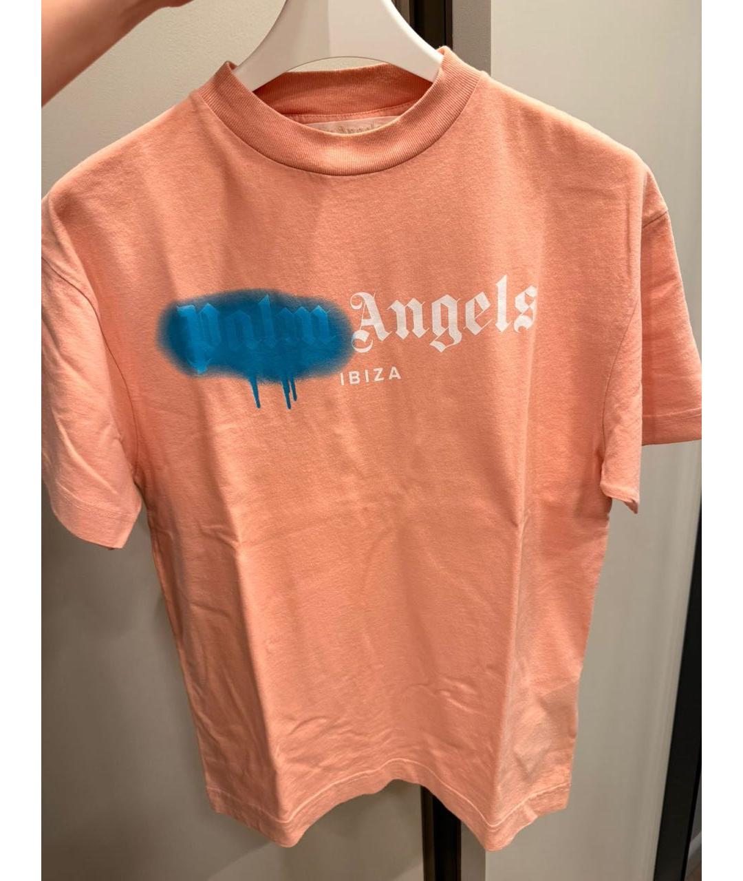 PALM ANGELS Розовая хлопковая футболка, фото 3