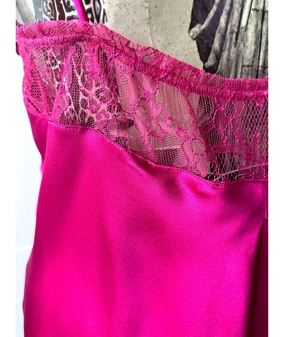 CHRISTIAN DIOR Фуксия шелковая блузы, фото 8