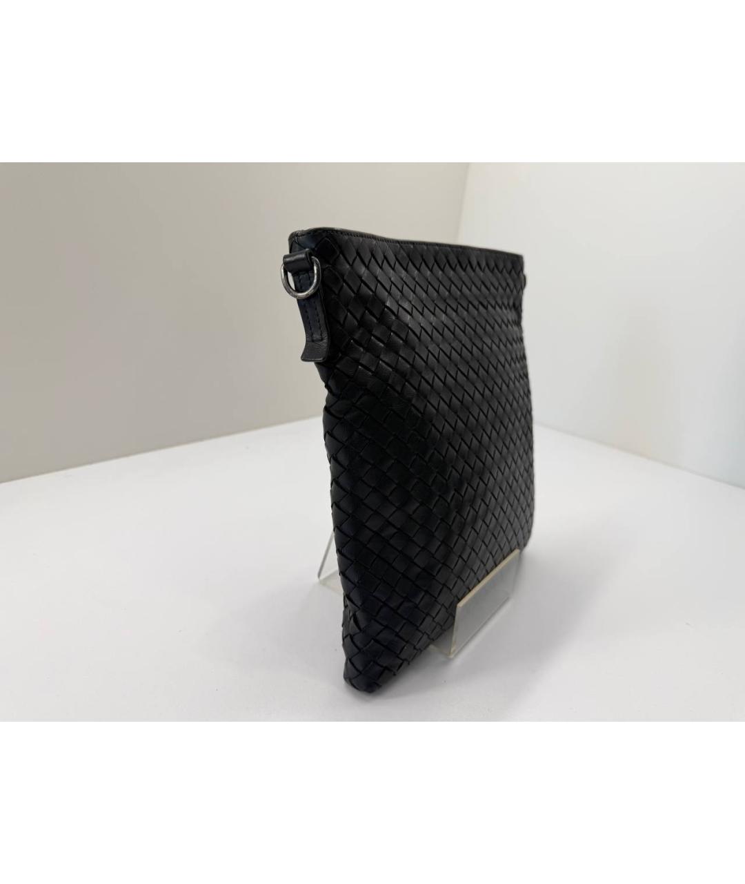 BOTTEGA VENETA Черная кожаная сумка на плечо, фото 8