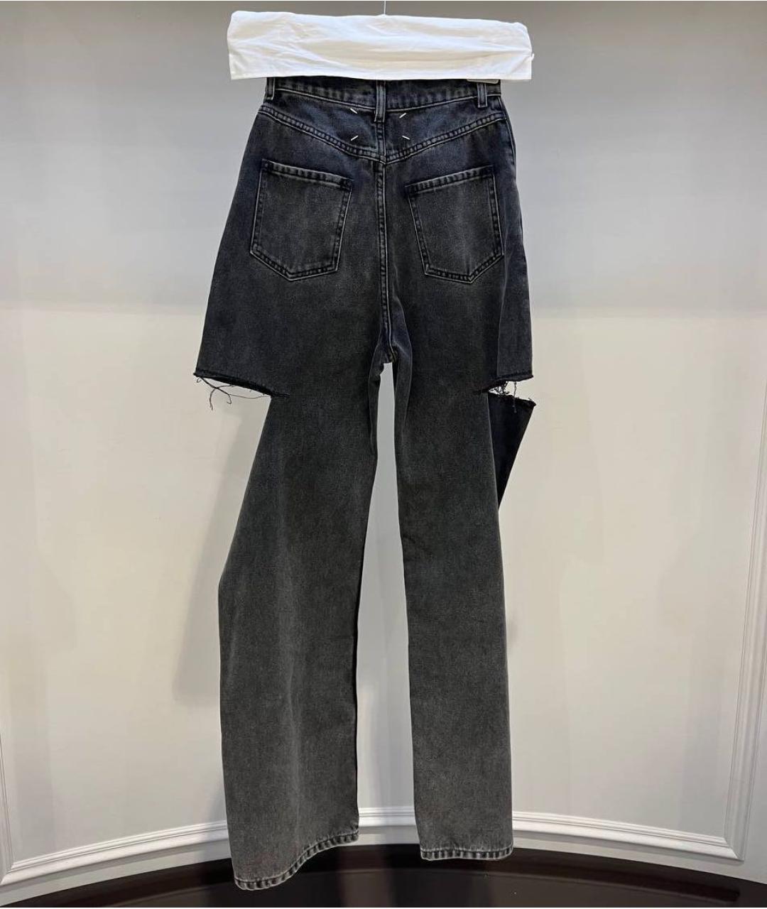 MAISON MARGIELA Черные хлопковые прямые джинсы, фото 6