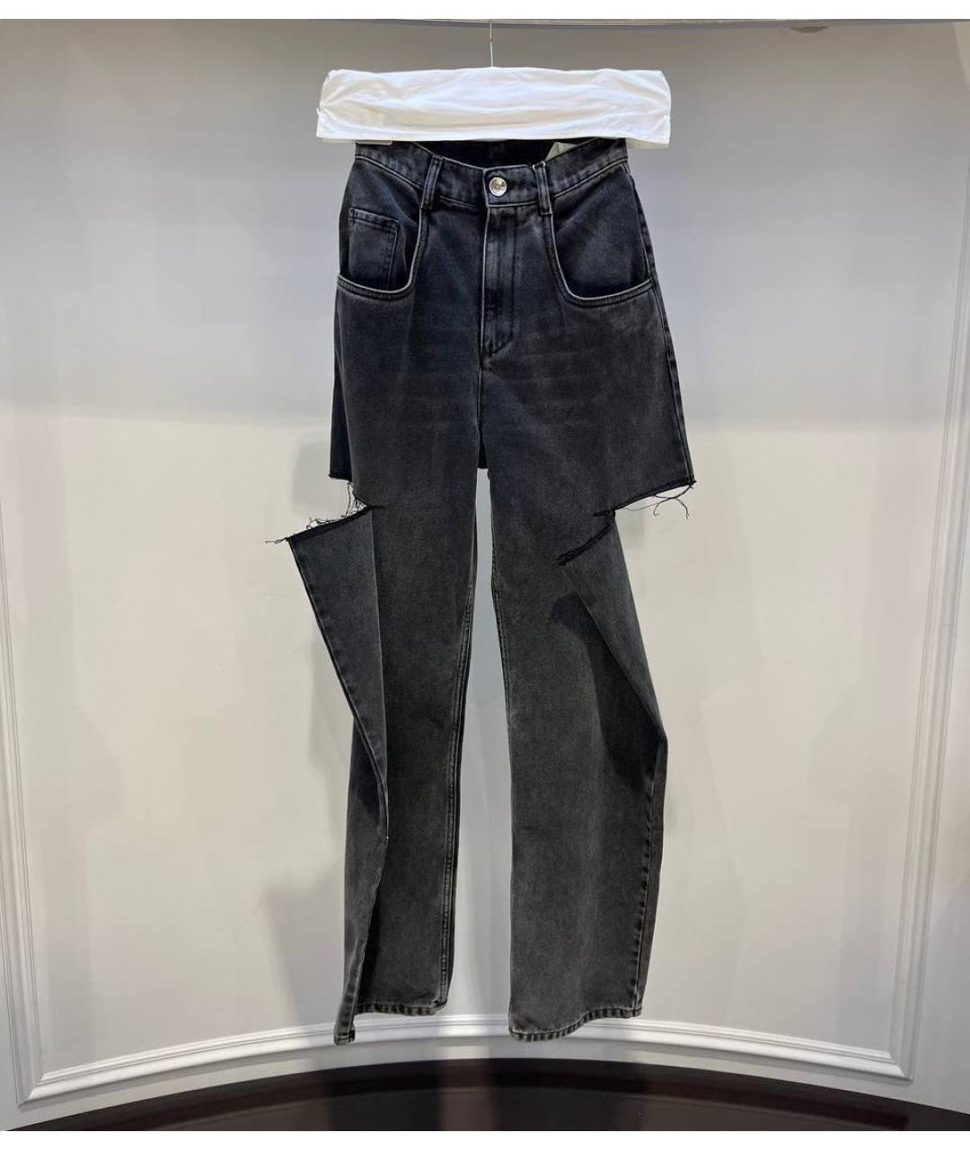 MAISON MARGIELA Черные хлопковые прямые джинсы, фото 5