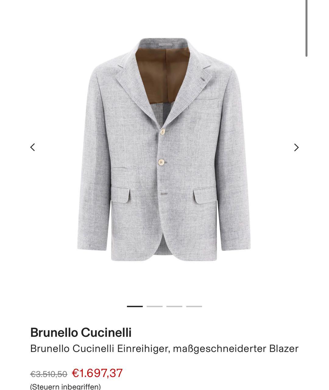 BRUNELLO CUCINELLI Серый пиджак, фото 5