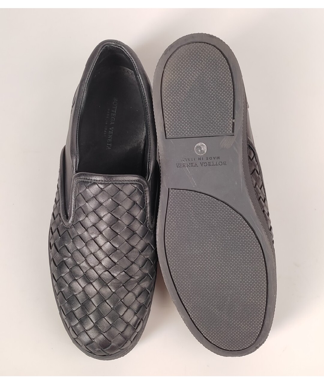 BOTTEGA VENETA Черные кожаные слипоны, фото 5