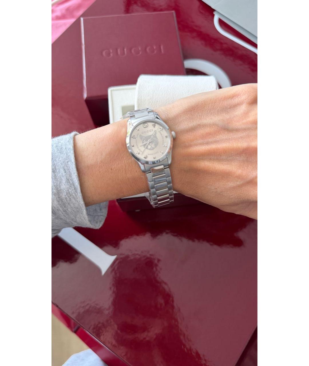 GUCCI Серебряные стальные часы, фото 2