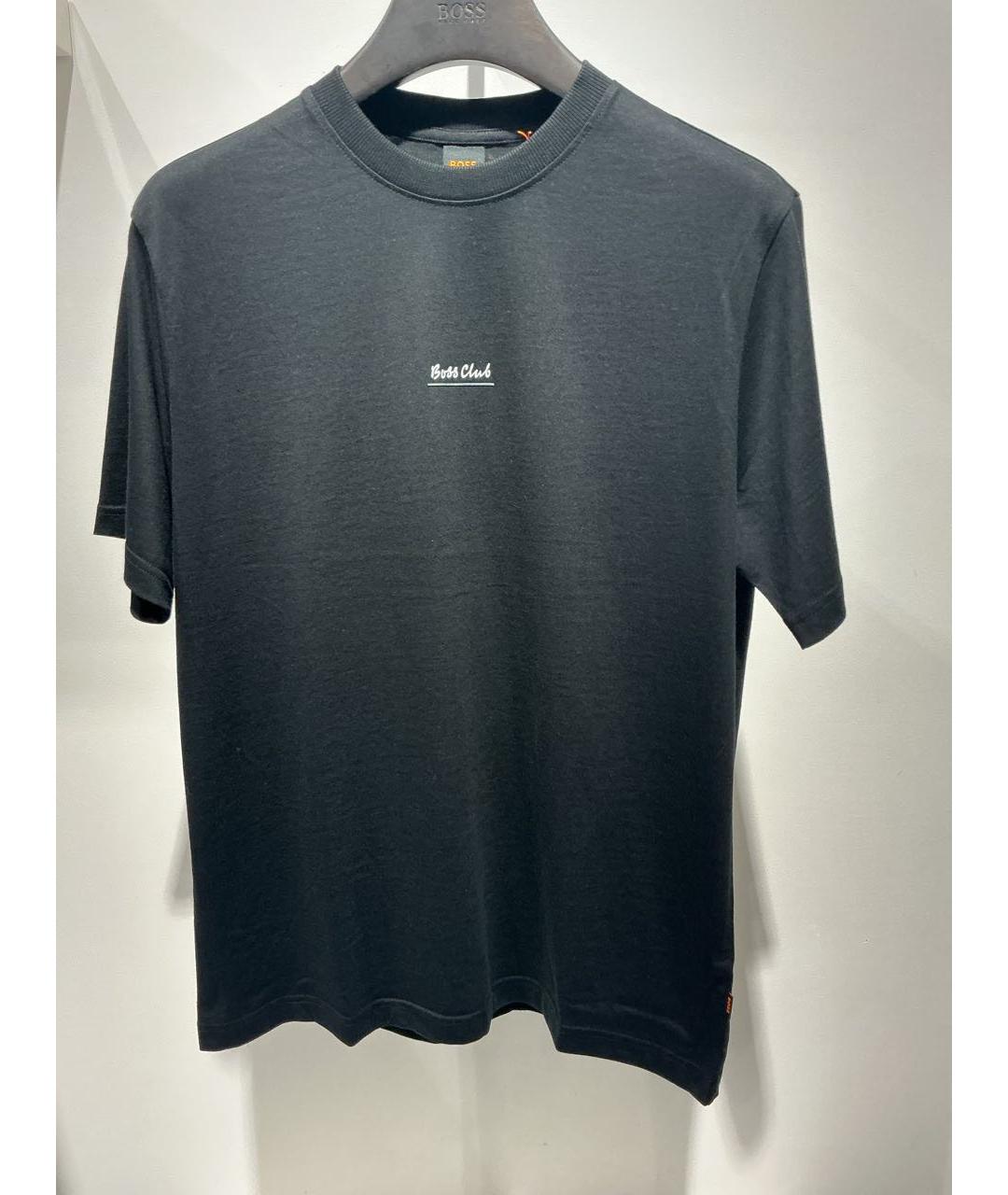 HUGO BOSS Черная хлопковая футболка, фото 4