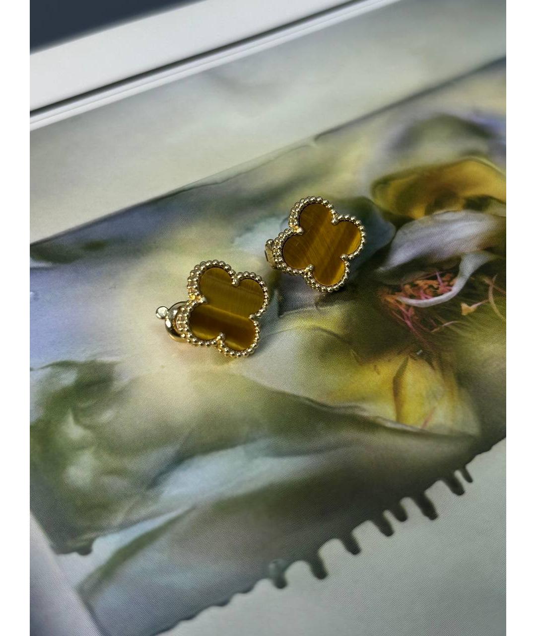 VAN CLEEF & ARPELS Коричневые серьги из желтого золота, фото 6