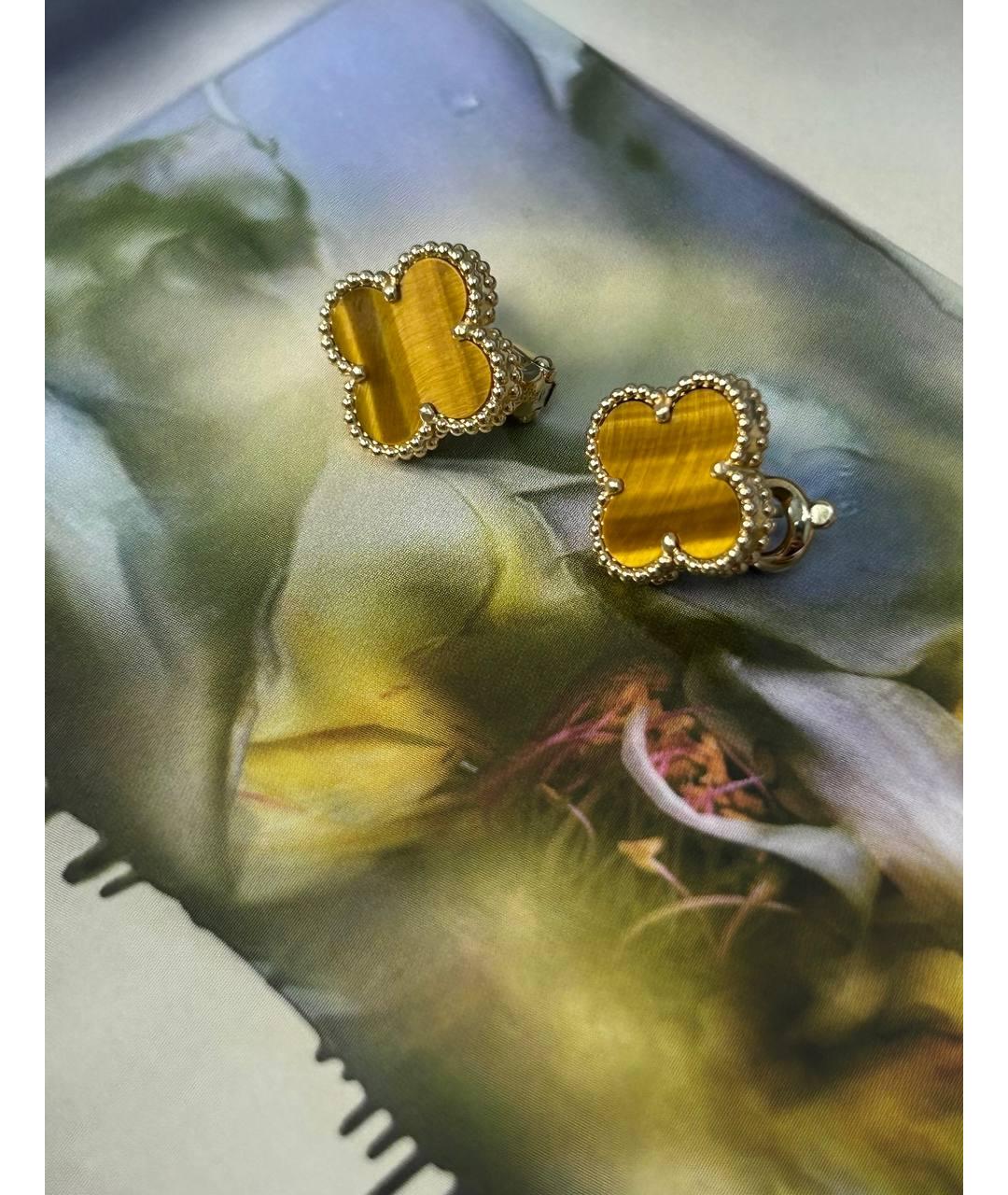 VAN CLEEF & ARPELS Коричневые серьги из желтого золота, фото 4