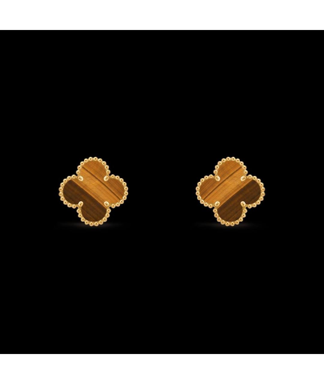 VAN CLEEF & ARPELS Коричневые серьги из желтого золота, фото 1