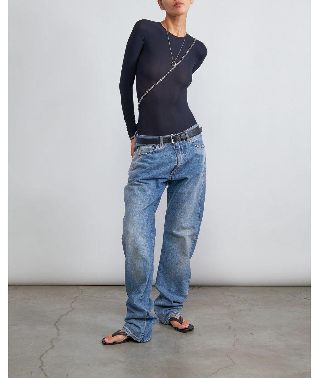 MAISON MARGIELA Синие хлопковые прямые джинсы, фото 6