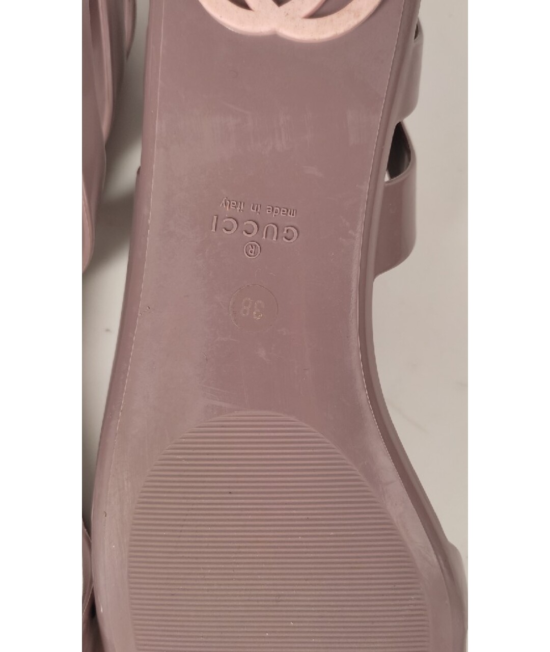 GUCCI Бежевые резиновые балетки, фото 6