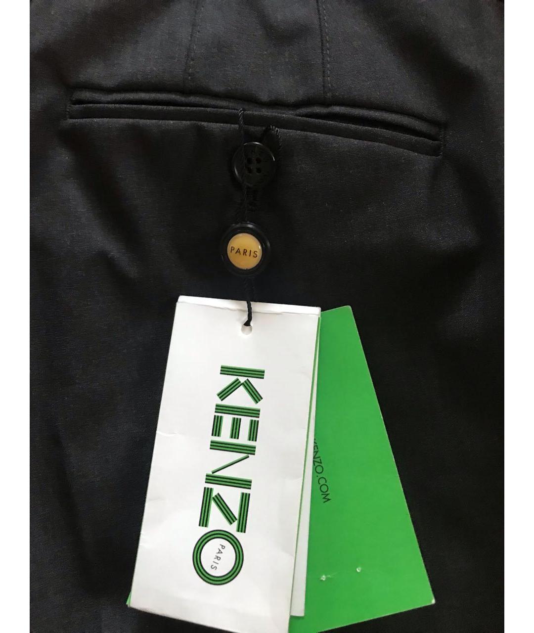 KENZO Черные шерстяные классические брюки, фото 5