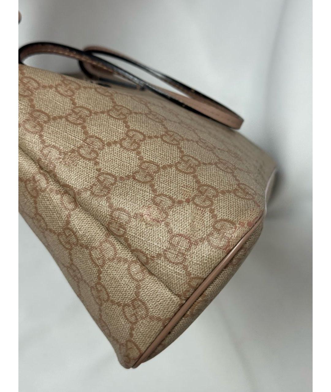 GUCCI Бежевая канва сумка с короткими ручками, фото 8