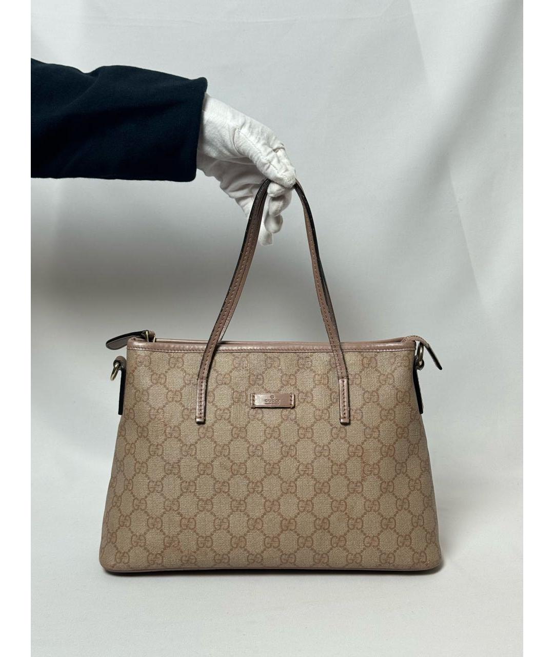 GUCCI Бежевая канва сумка с короткими ручками, фото 1