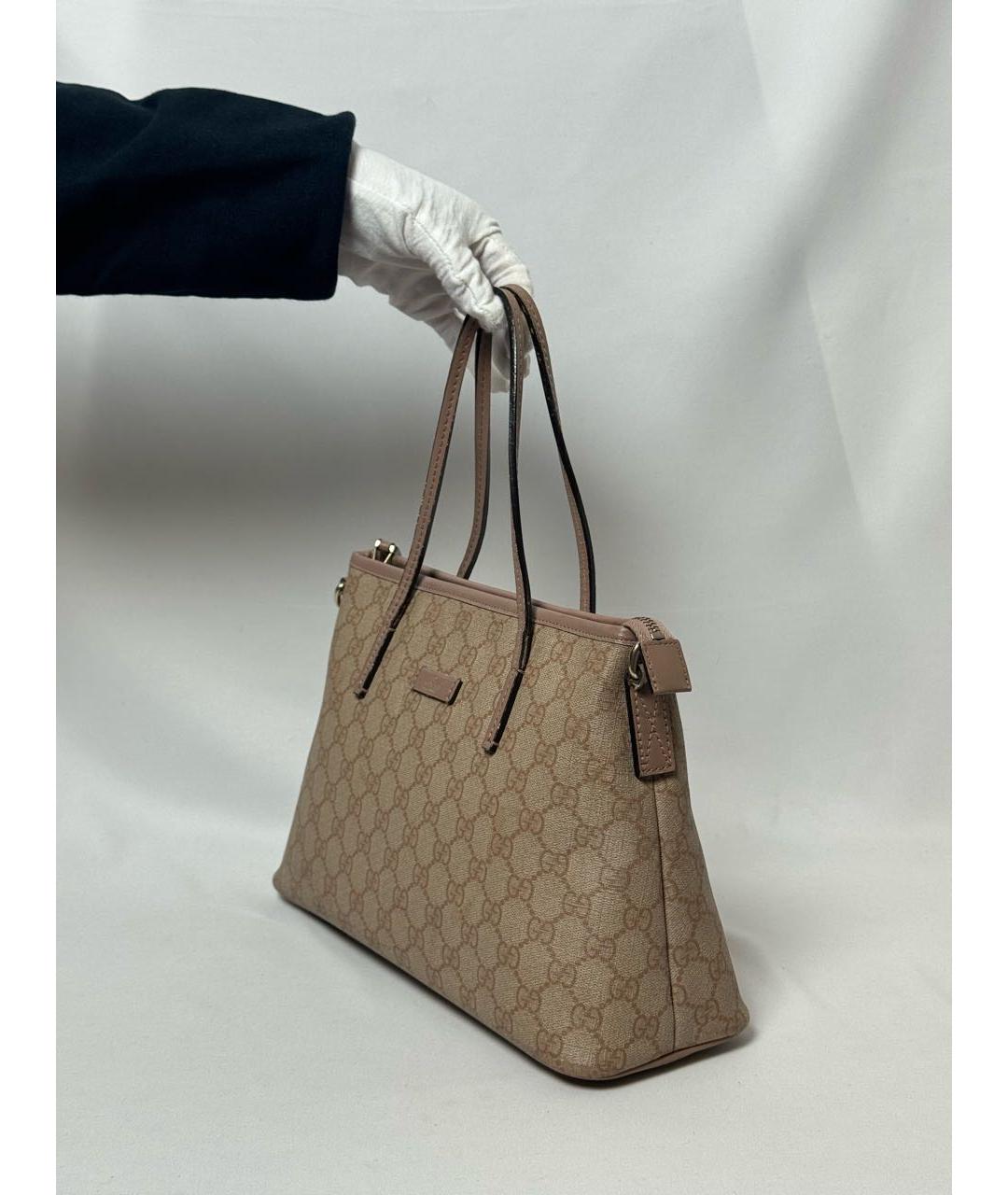 GUCCI Бежевая канва сумка с короткими ручками, фото 2