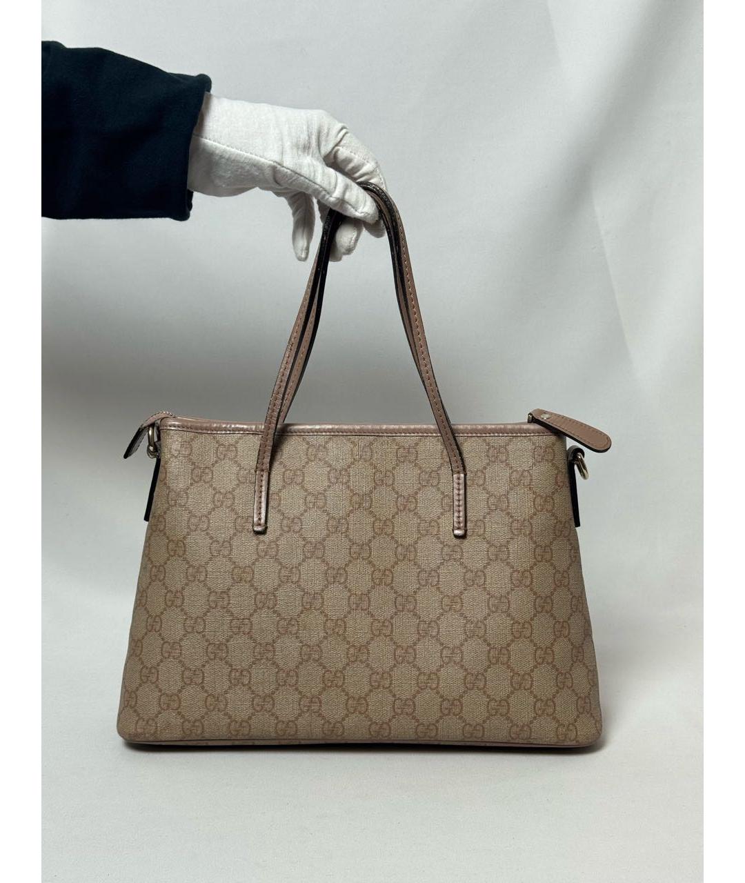 GUCCI Бежевая канва сумка с короткими ручками, фото 4