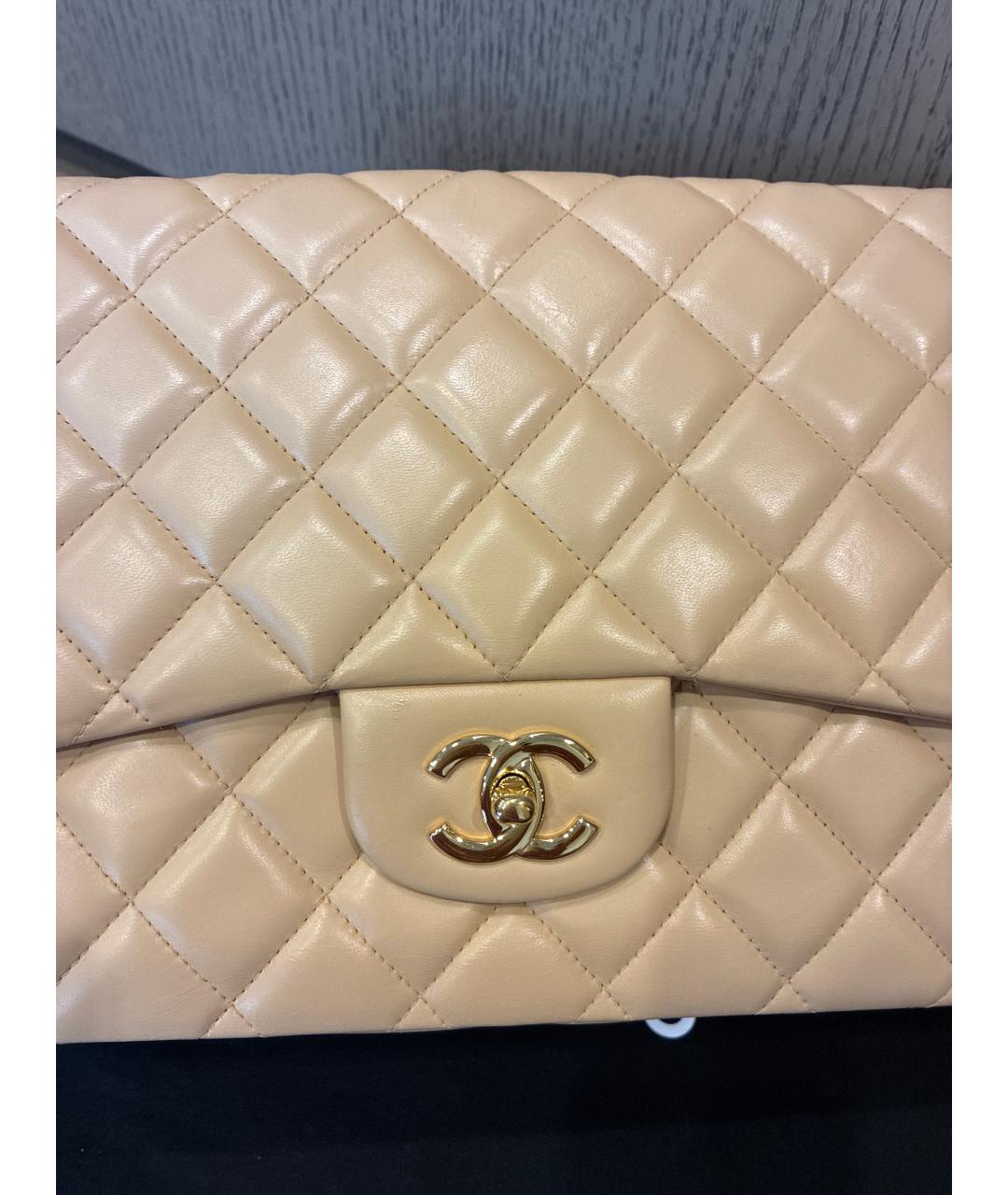 CHANEL Бежевая кожаная сумка тоут, фото 7
