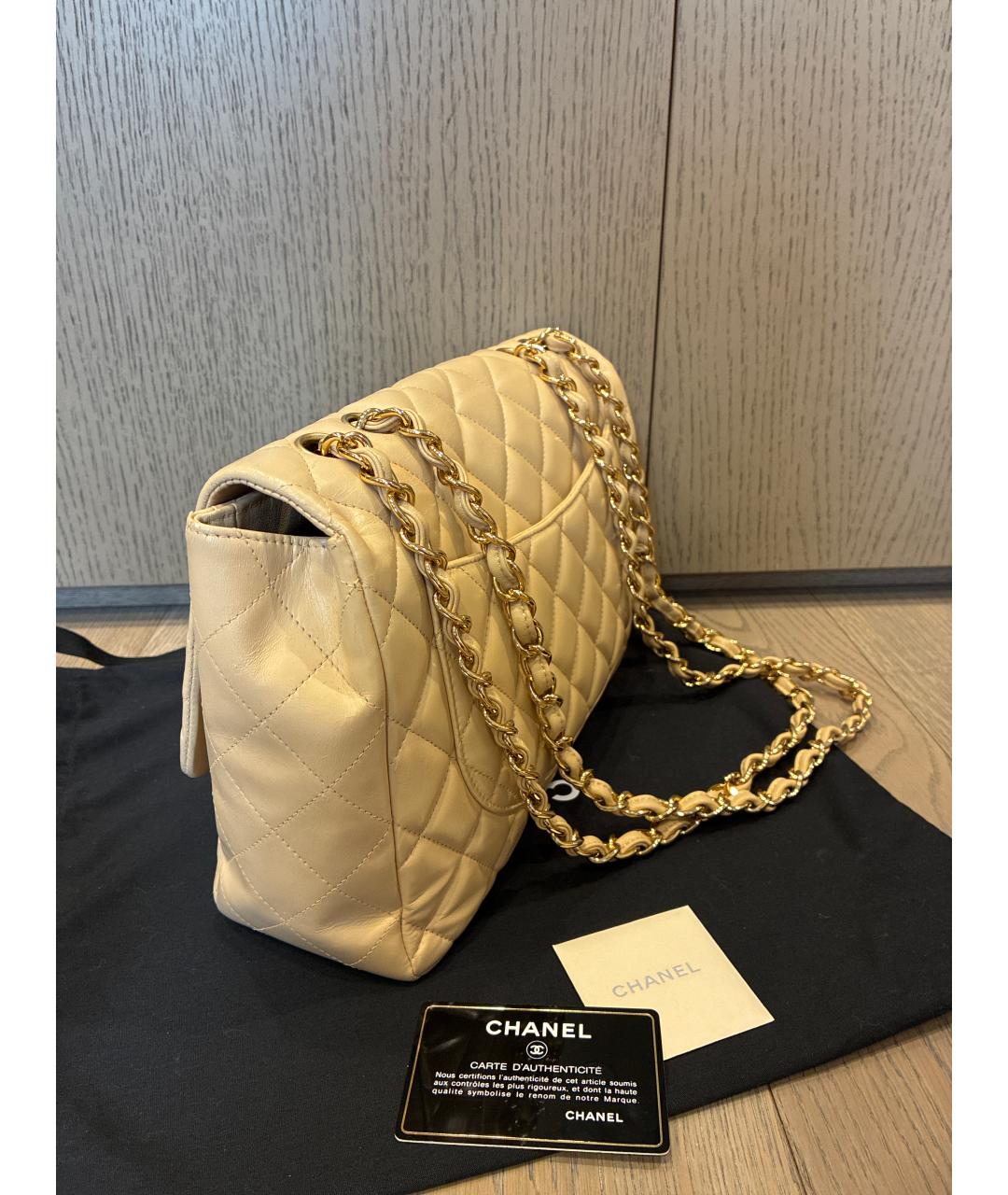 CHANEL Бежевая кожаная сумка тоут, фото 2