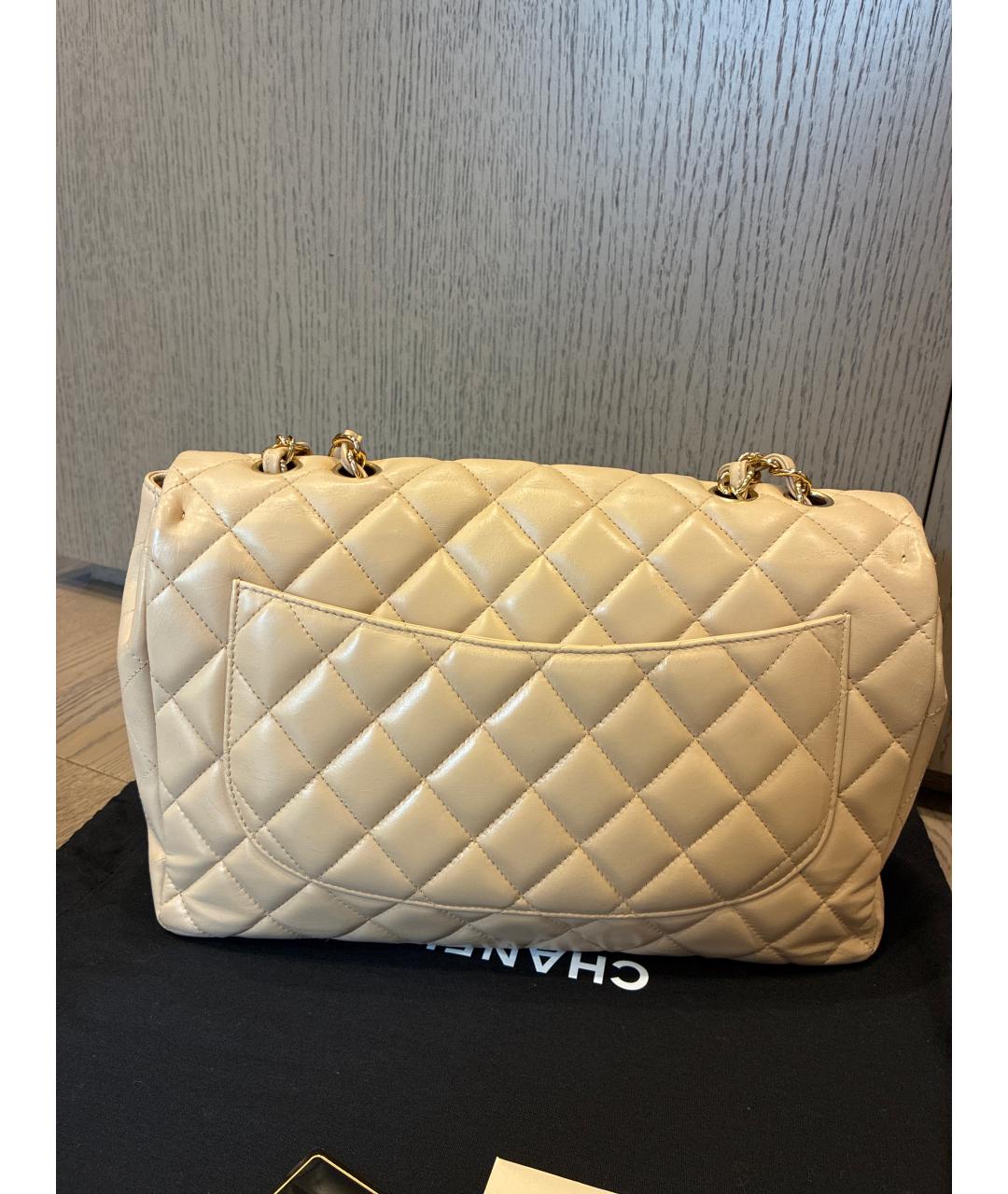 CHANEL Бежевая кожаная сумка тоут, фото 3