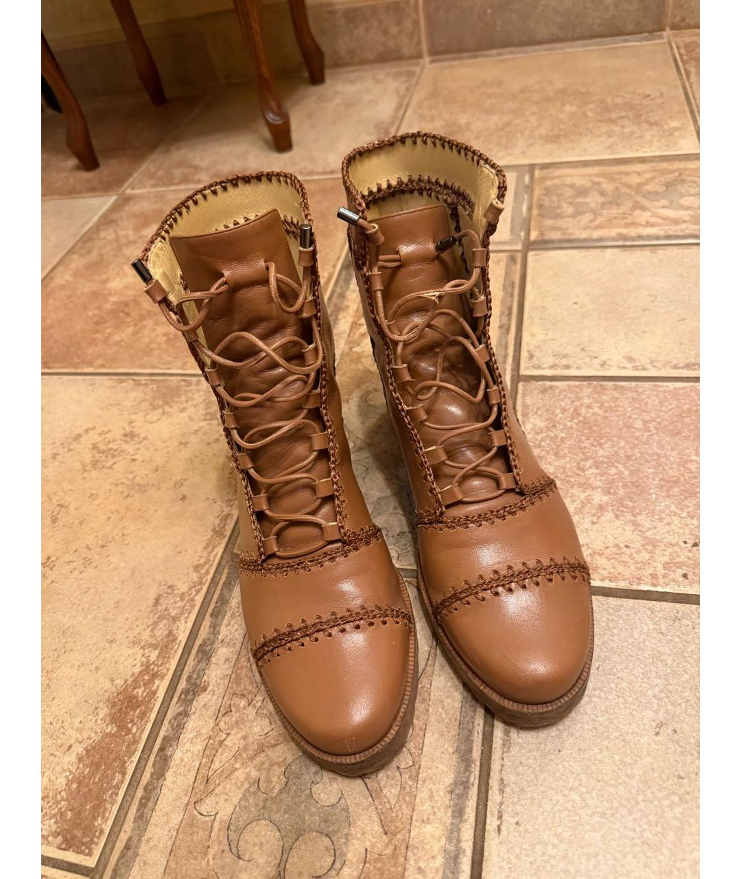 ALEXANDRE BIRMAN Бежевые кожаные сапоги, фото 3