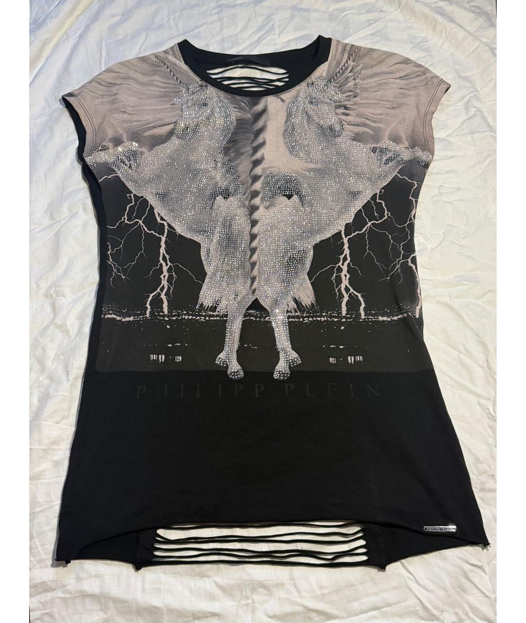 PHILIPP PLEIN Черная хлопковая футболка, фото 1