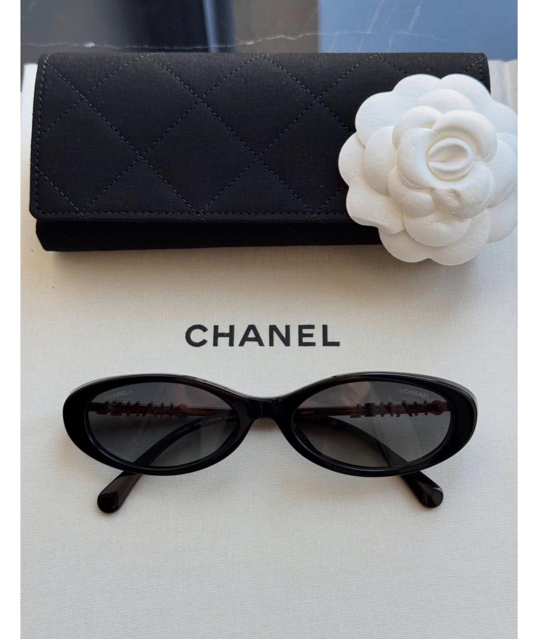CHANEL Черные пластиковые солнцезащитные очки, фото 2