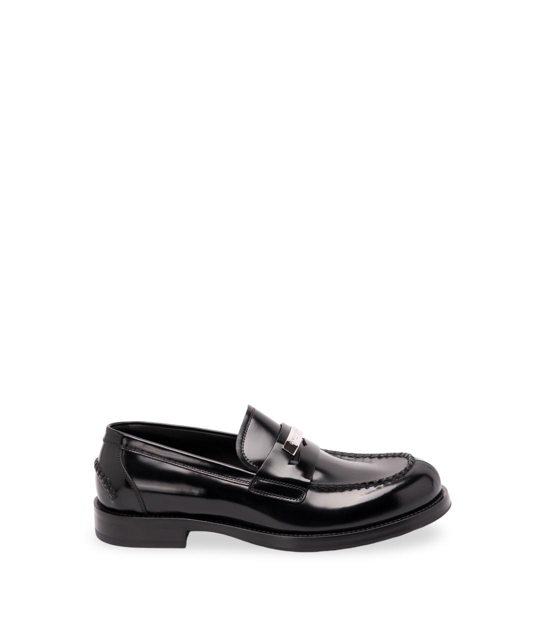 DOLCE&GABBANA Черные кожаные лоферы, фото 1